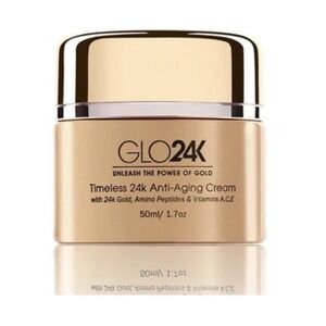 GLO24K Timeless 24K Anti-Aging Cream 1.7 Oz Amino Peptides Vitamin A C E Sealed